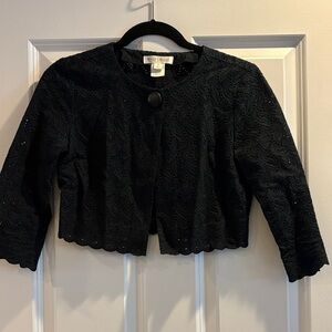 White House Black Market Black Eyelit shrug